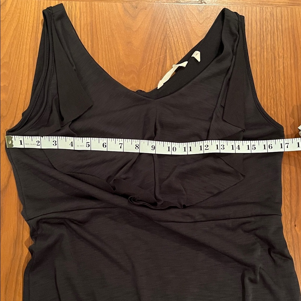 EUC Soft Surroundings Black Maxi Dress Womens PS Sleeveless Ruffle V Neck - Picture 5 of 9